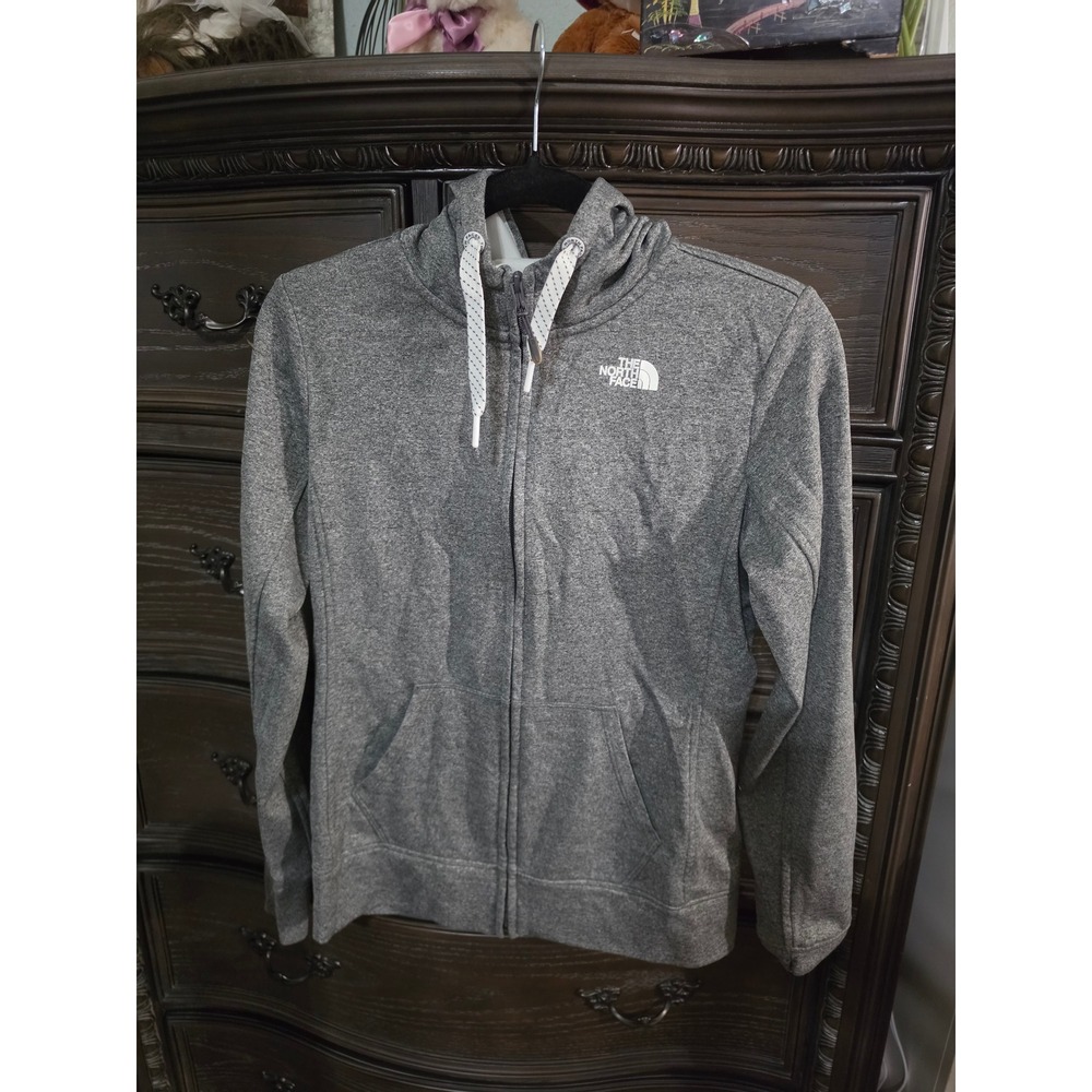 The North Face Womens Grey Full Zip Hoodie Heathered Activewear Small